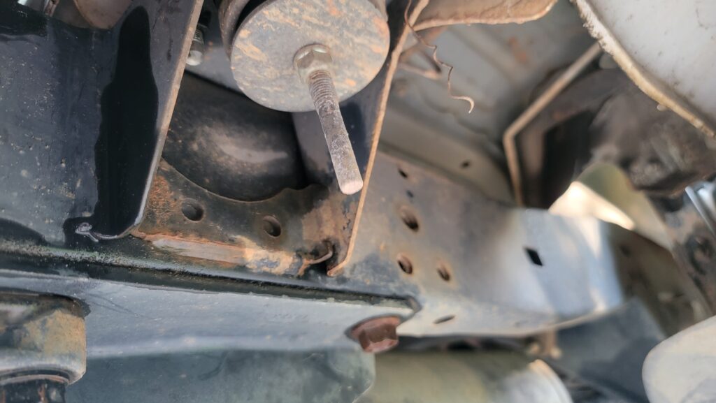 Undercarriage / chassis of Lexus LX470 showing clean condition