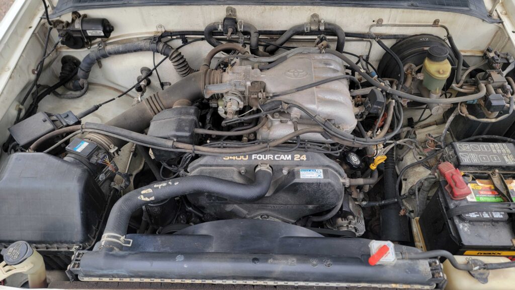 5VZ-FE 3.4L V6 engine bay of 1998 Toyota T100 DX 4x4