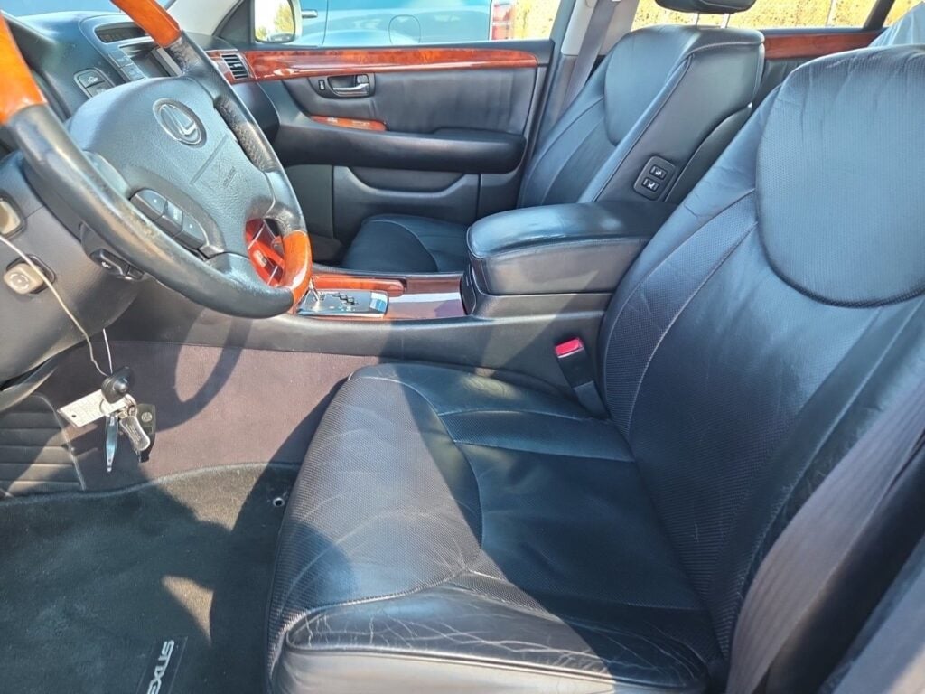 2004 Lexus LS430 Silver on Black Driver Door Entry TaninJDM