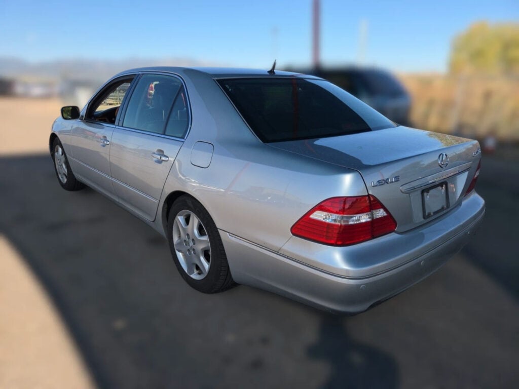 2004 Lexus LS430 Silver on Black Rear Driver 3_4 TaninJDM