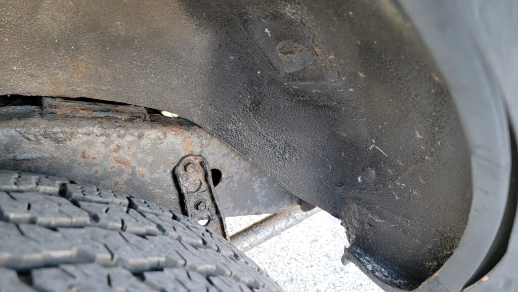 Inner fender detail of 1994 Toyota Land Cruiser triple locked