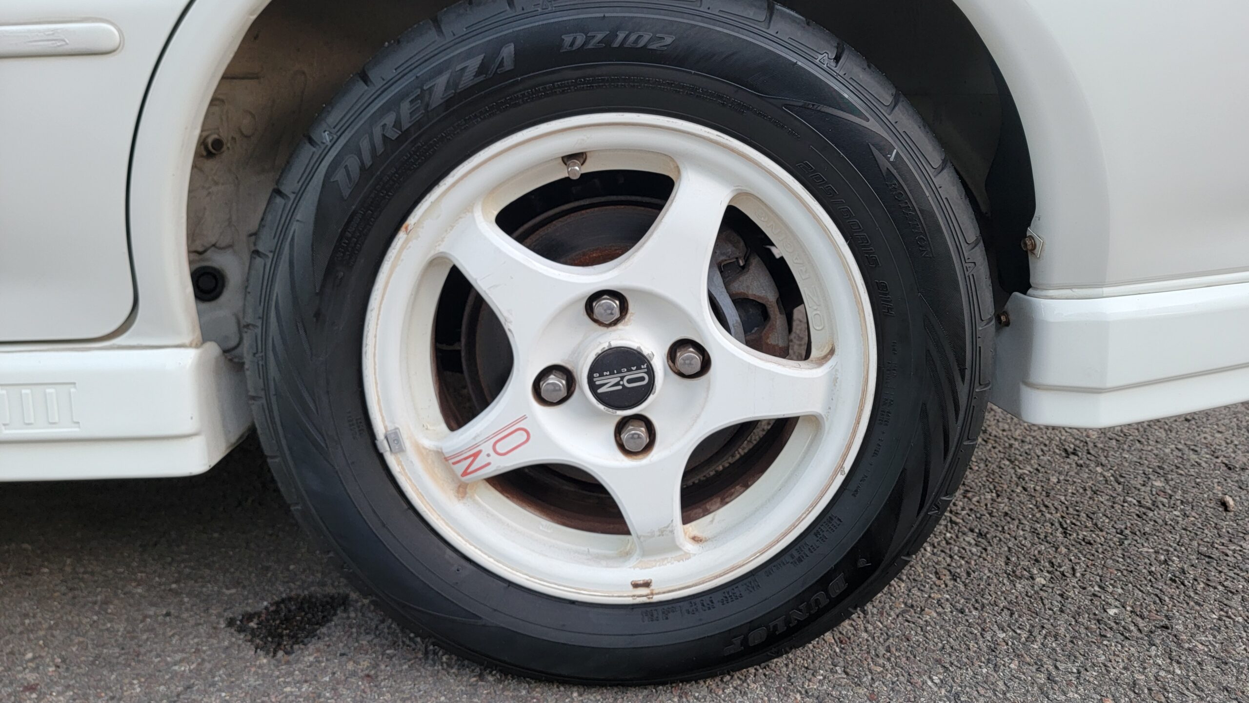 Evo 3 passenger-side rear wheel