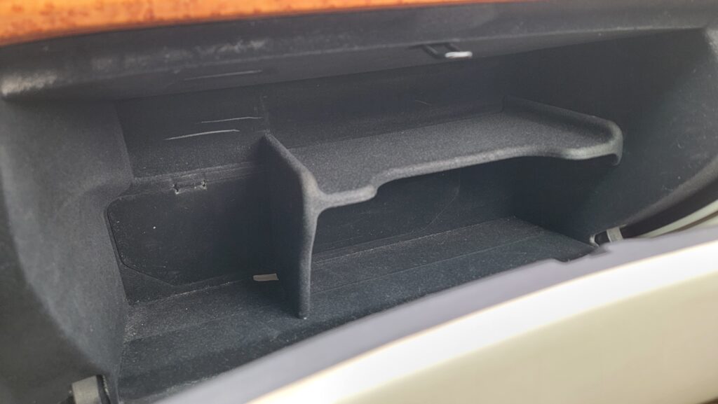 Glovebox open interior view