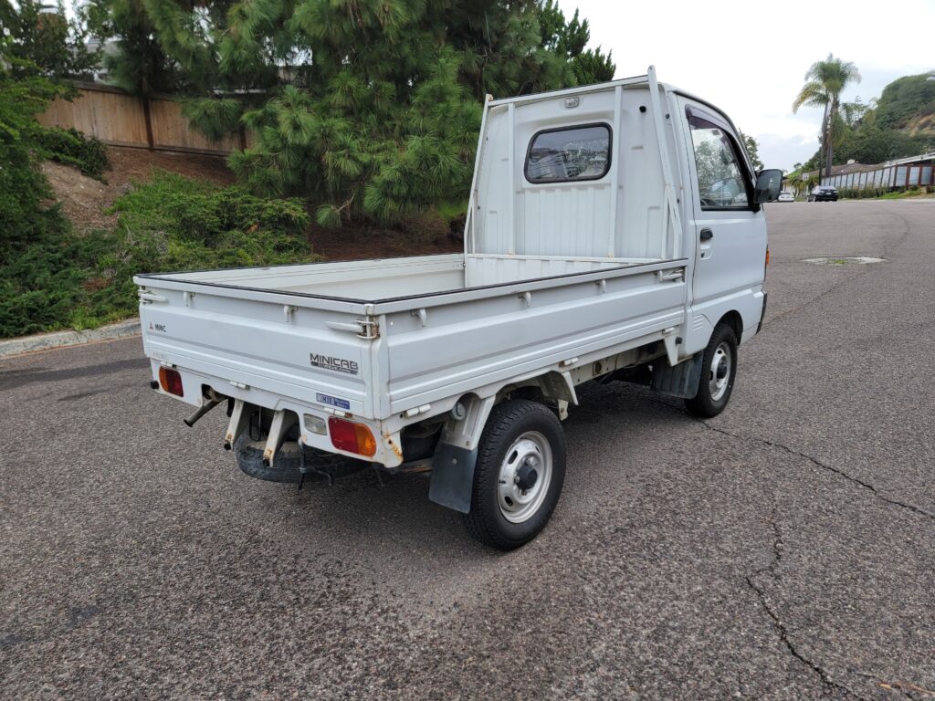 Rear driver-side angle with dump bed lowered