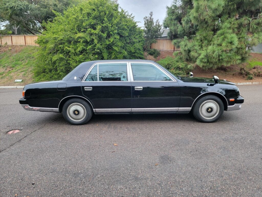 Driver-side exterior profile of right-hand drive Toyota Century