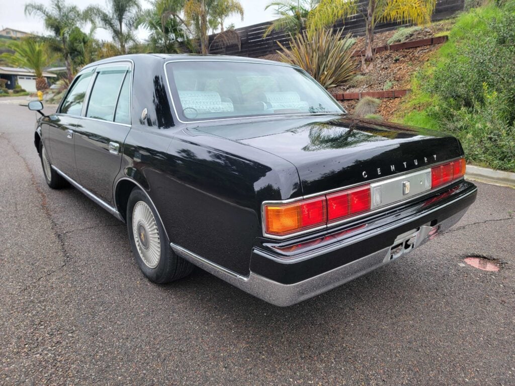 Rear passenger-side angle of right-hand drive Toyota Century