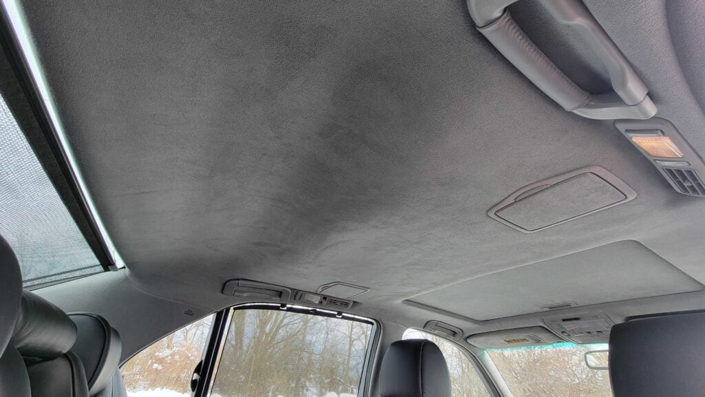 Headliner and sunroof panel interior view