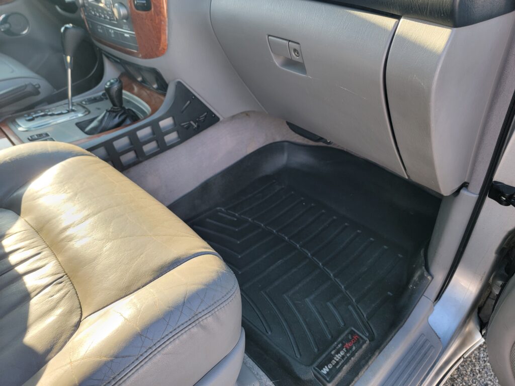 Front passenger footwell and seat view