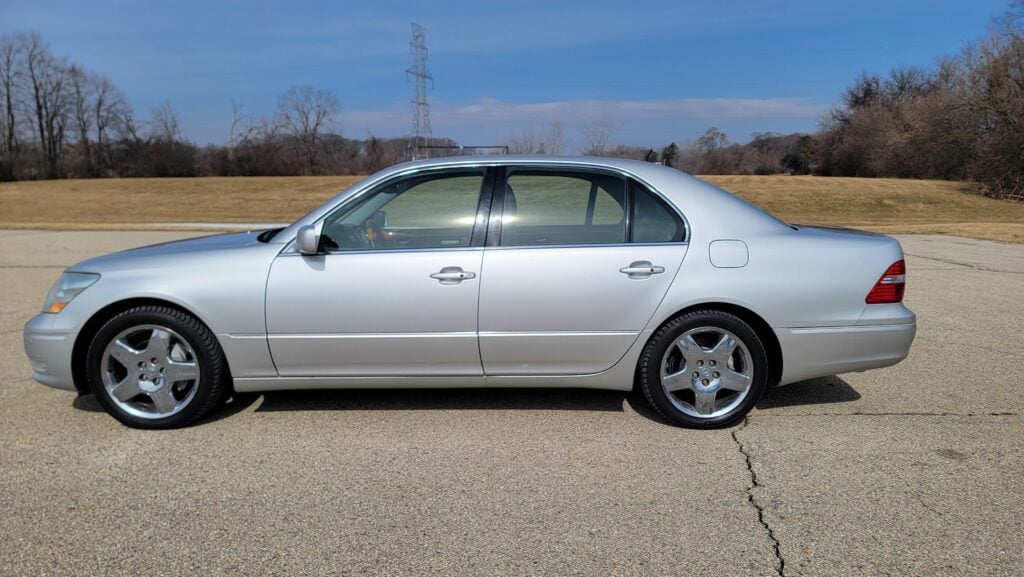 2005 Lexus LS430 ML driver side view Mercury Metallic Tanin JDM