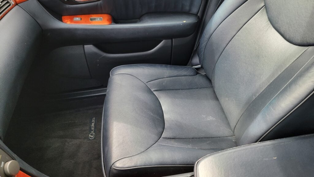 2005 Lexus LS430 ML passenger front seat view Mercury Metallic Tanin JDM