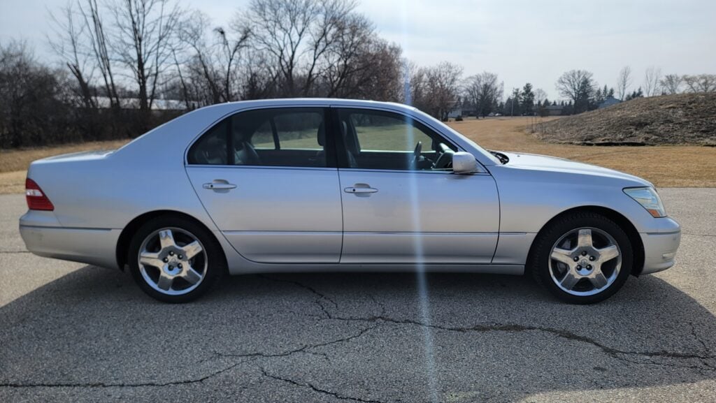 2005 Lexus LS430 ML passenger side view Mercury Metallic Tanin JDM