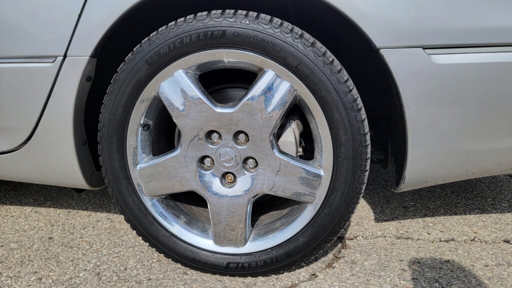 2005 Lexus LS430 ML rear driver wheel view Mercury Metallic Tanin JDM