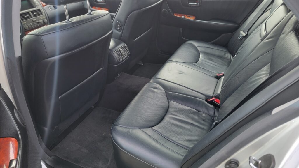 2005 Lexus LS430 ML rear seats driver side view Mercury Metallic Tanin JDM