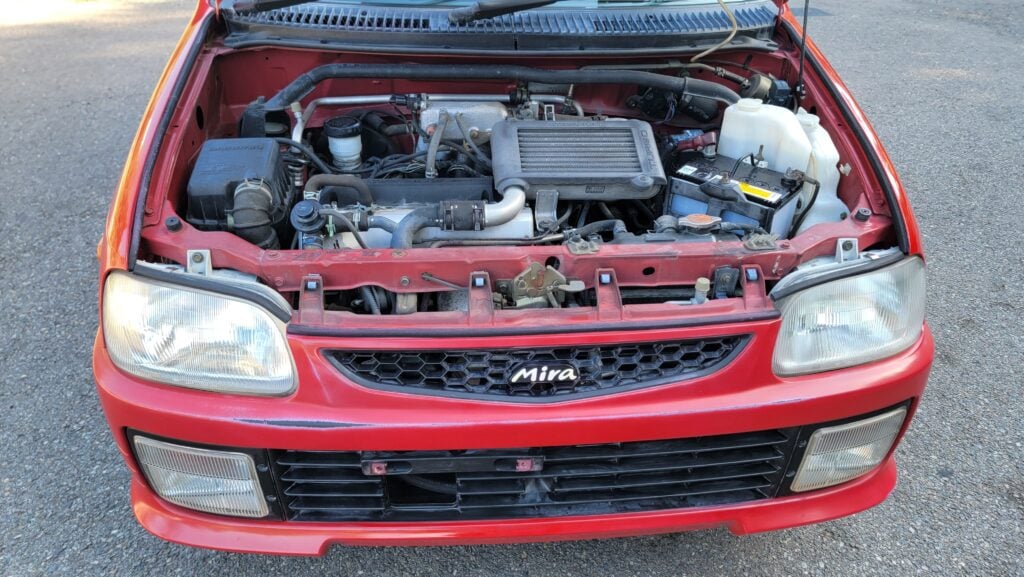 1997 Daihatsu Mira TR-XX Engine Bay and Bumper