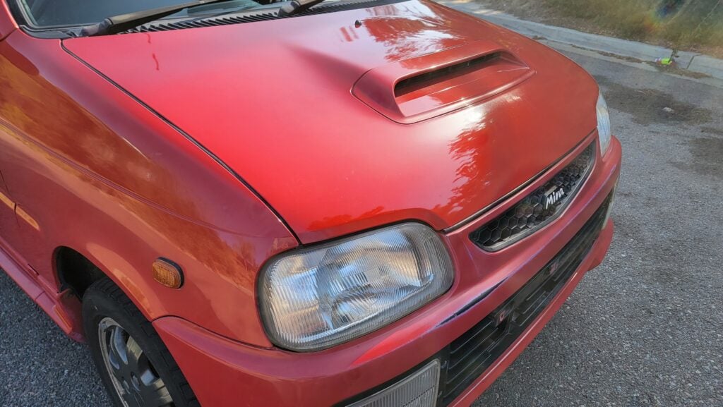 1997 Daihatsu Mira TR-XX Driver Hood Angle View