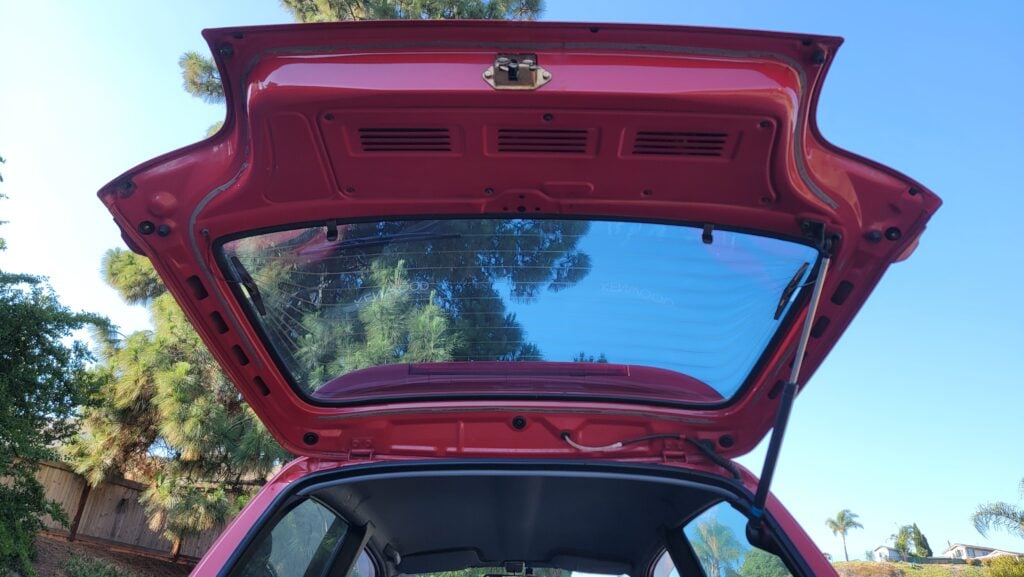1997 Daihatsu Mira TR-XX rear hatch up