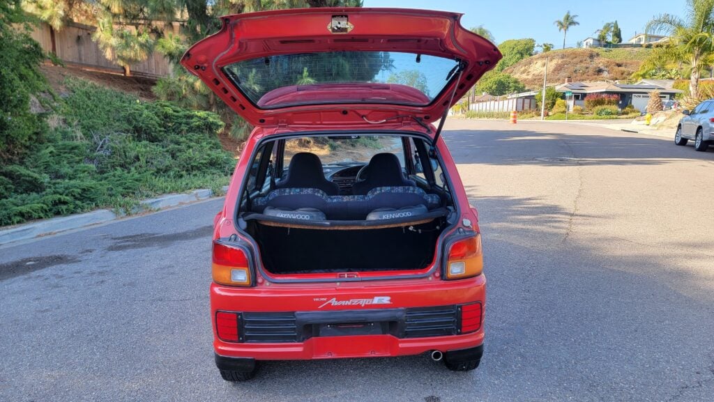 1997 Daihatsu Mira TR-XX rear hatch open