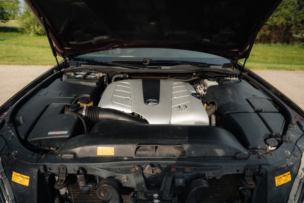 2005 Lexus LS430 Black Cherry Pearl Engine Bay