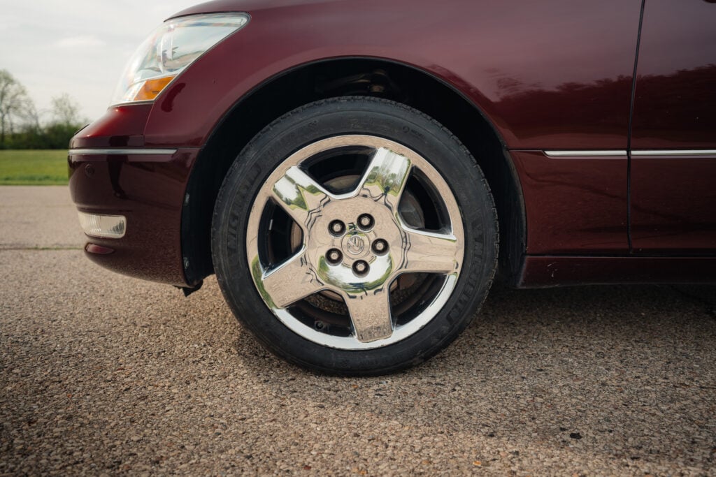 2005 Lexus LS430 Black Cherry Pearl Driver Front Wheel
