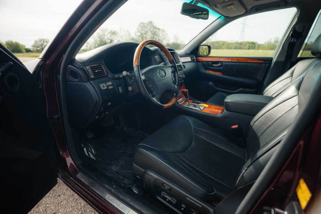 2005 Lexus LS430 Black Cherry Pearl Driver Entry