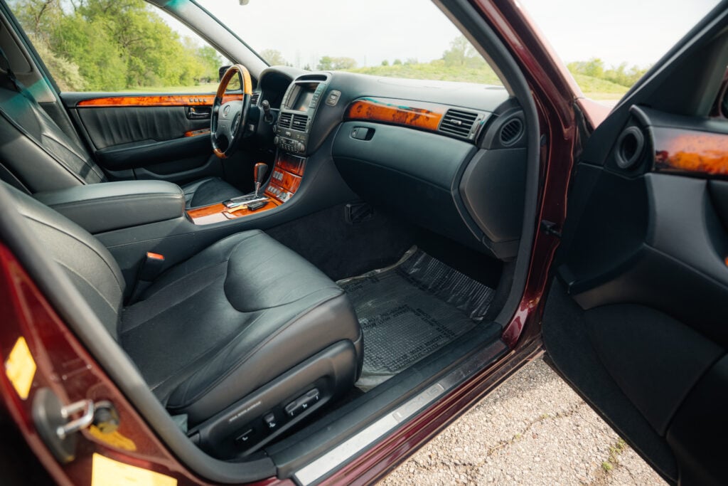 2005 Lexus LS430 Black Cherry Pearl Passenger Entry Wide View