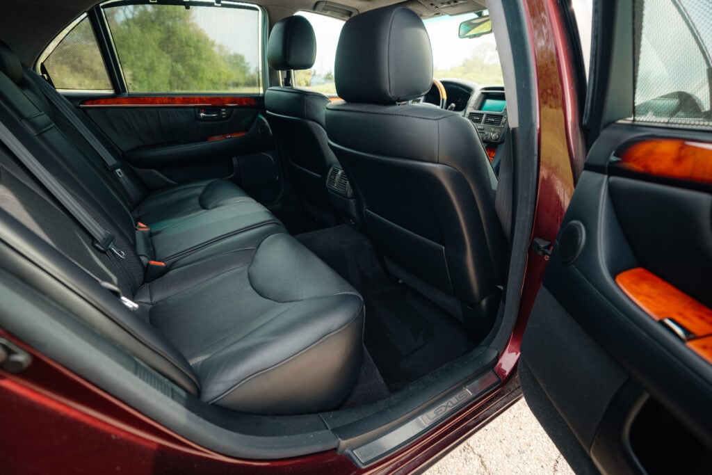 2005 Lexus LS430 Black Cherry Pearl Rear Seating Wide