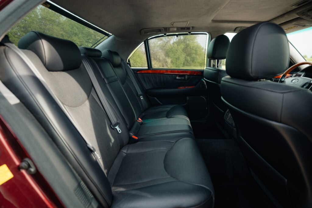 2005 Lexus LS430 Black Cherry Pearl Rear Seating