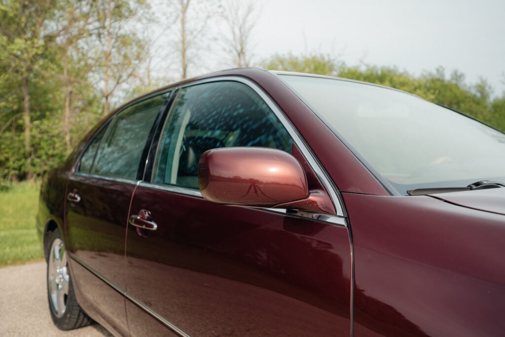2005 Lexus LS430 Black Cherry Pearl Passenger Mirror Front
