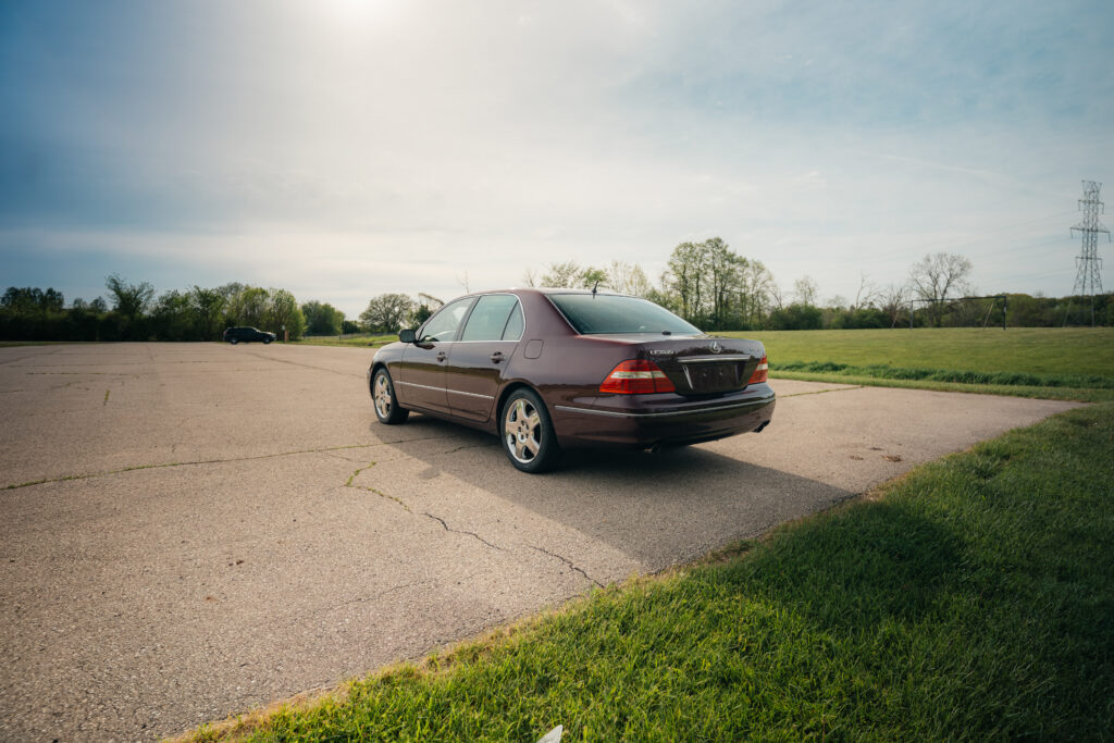 2005 Lexus LS430 Black Cherry Pearl Driver Rear
