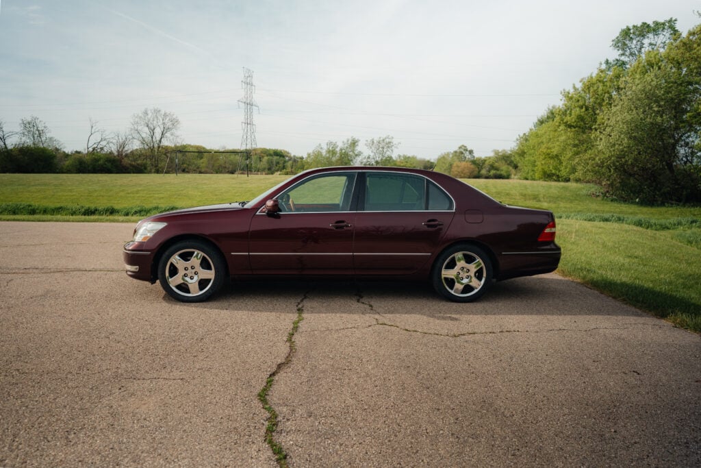 2005 Lexus LS430 Black Cherry Pearl Driver Side