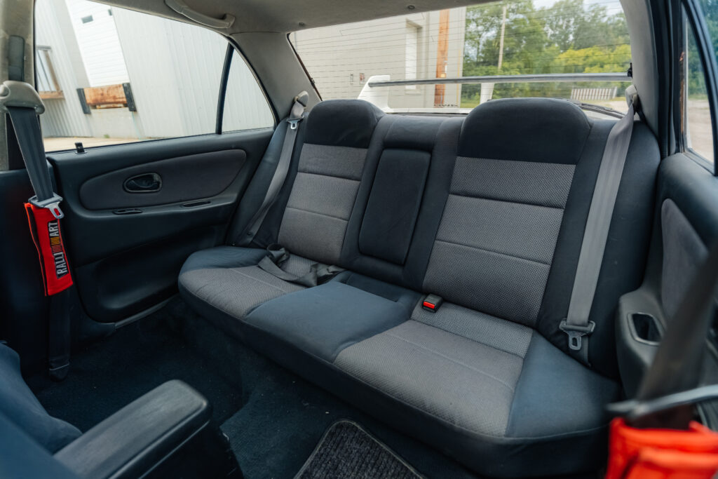 1995 Mitsubishi EVO 3 rear seat view from the front