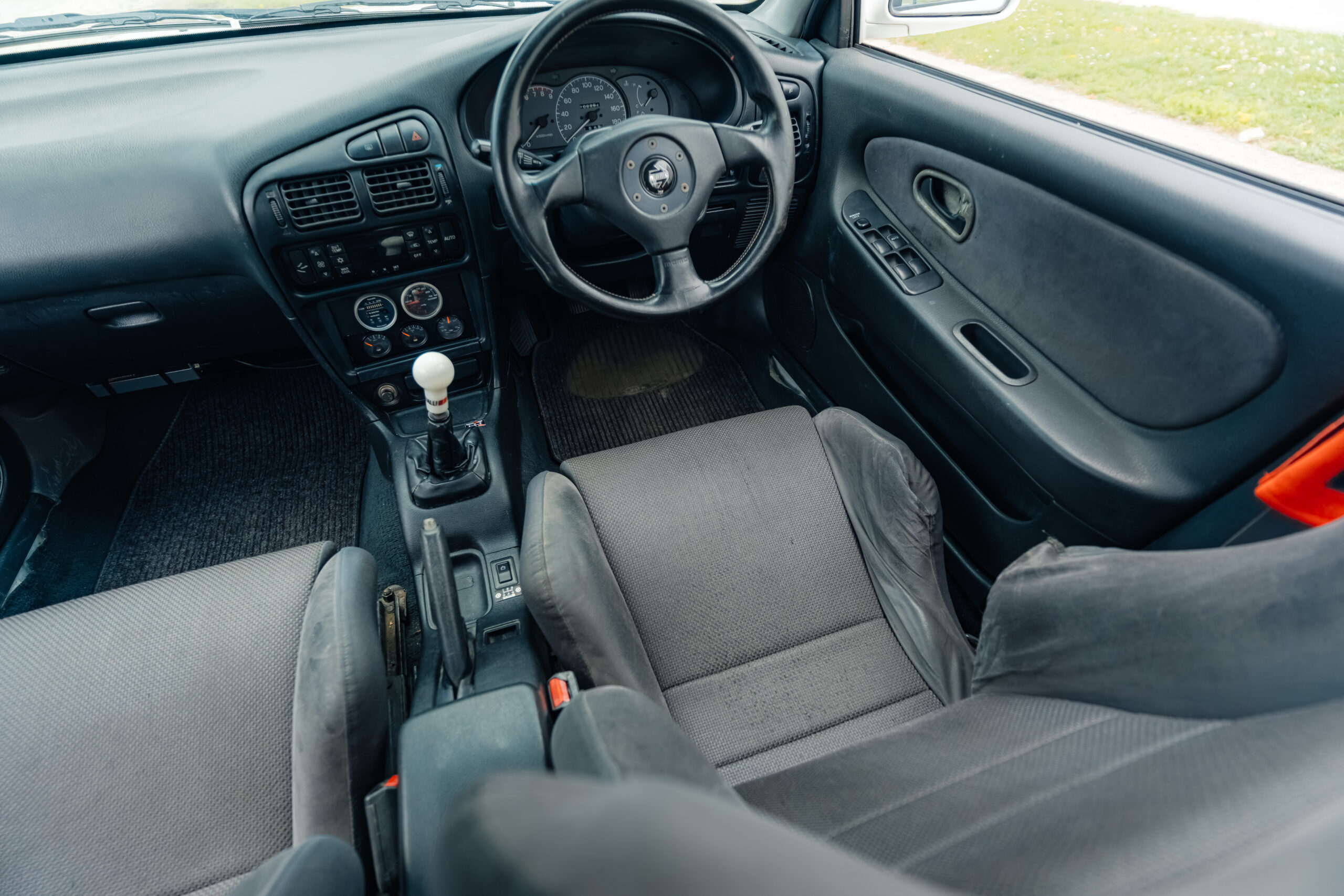1995 Mitsubishi EVO 3 driver front seat overhead view