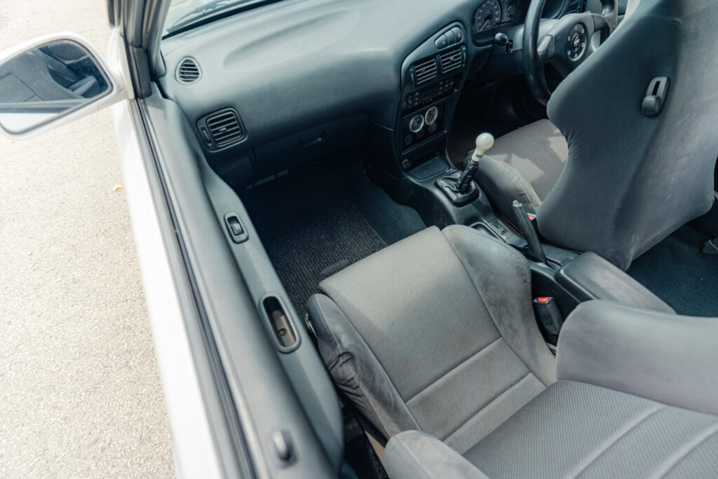1995 Mitsubishi EVO 3 passenger front seat overhead view