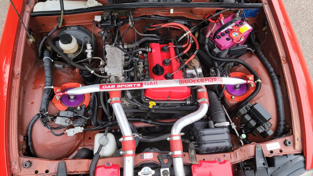 1998 Cappuccino Flash Red Engine Bay View
