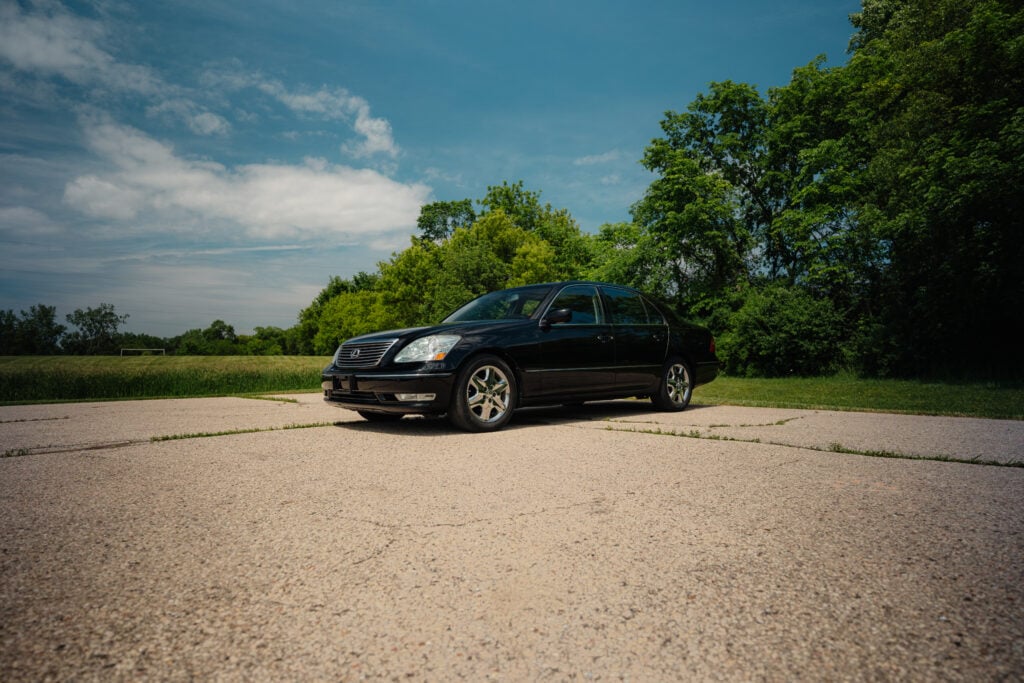 2005 Lexus LS430 Black on Black ML-C Driver Front Angle Far