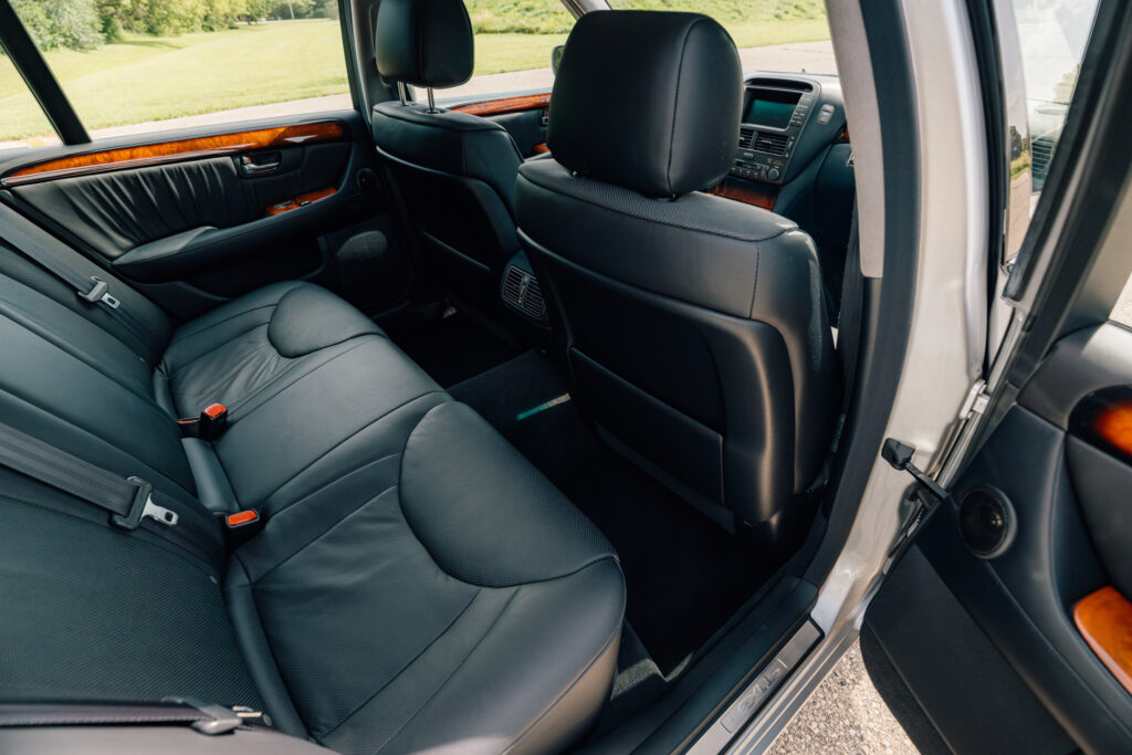 2004 Lexus LS430 CL Silver on Black passenger view rear seating