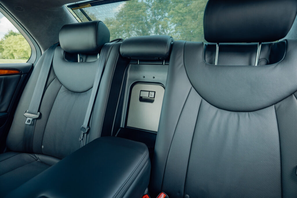 2004 Lexus LS430 CL Silver on Black rear seat view