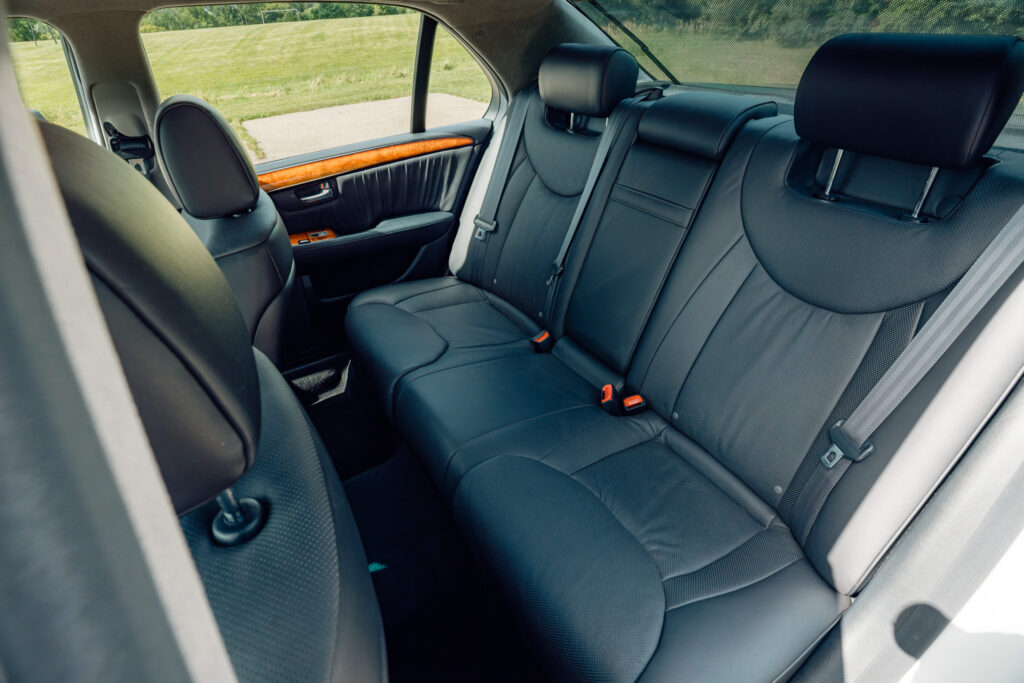 2004 Lexus LS430 CL Silver on Black Rear seat view