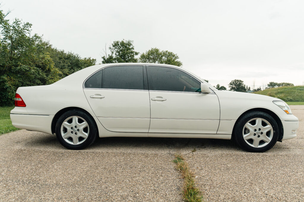 2004 Lexus LS430 White on Tan Base Model Passenger Side View