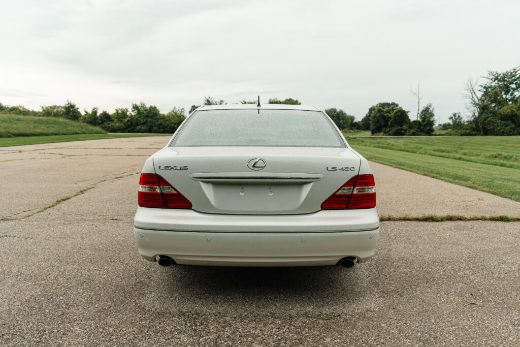 2004 Lexus LS430 White on Tan Base Model Rear View